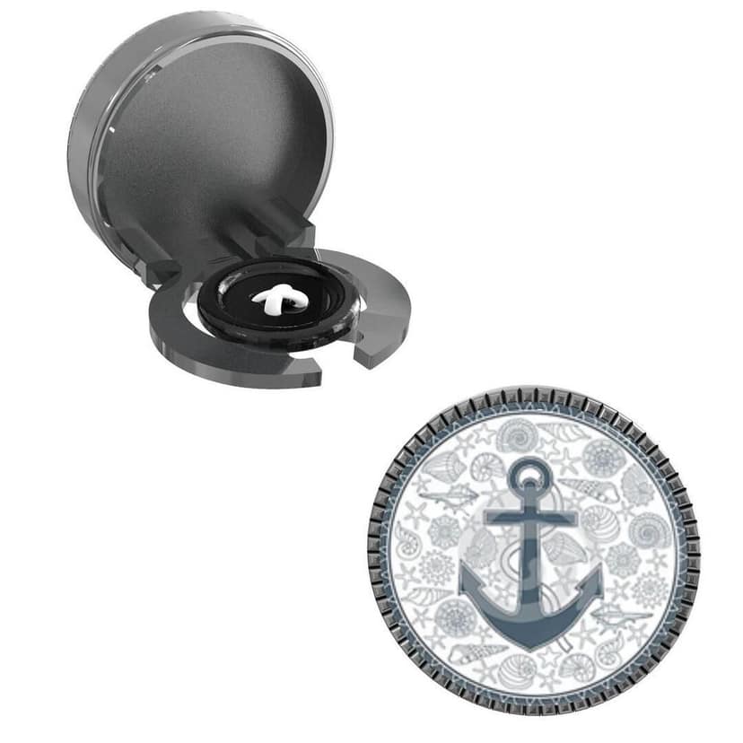 The Smart Buttons - White Gold Colour Plated Shirt Button Cover Cufflinks for Men - Anchor Style