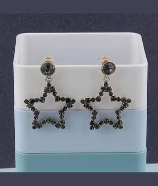 SILVER SHINE Charm Delicated Patry Wear Star Diamond Dangle Earring For Women Girl