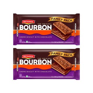 Britannia The Original Bourbon Creme Biscuit - Buy 4 Get 1 Free - Pack of 2