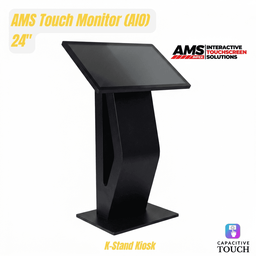 Kiosk Stand Base with 24" Inbulit Android Touch Monitor Stable Floor Standing, Multifuntional Kiosk Base | 24" Inbuilt Android Touch Monitor with Floor Kiosk view 3