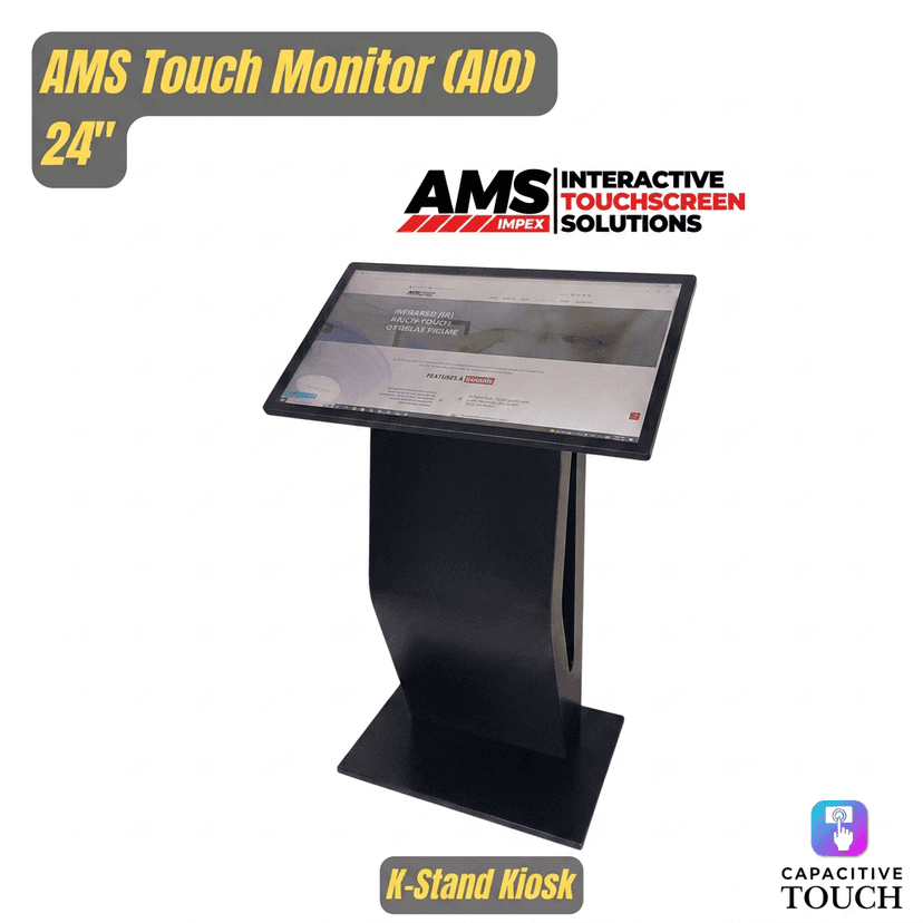Kiosk Stand Base with 24" Inbulit Android Touch Monitor Stable Floor Standing, Multifuntional Kiosk Base | 24" Inbuilt Android Touch Monitor with Floor Kiosk view 4