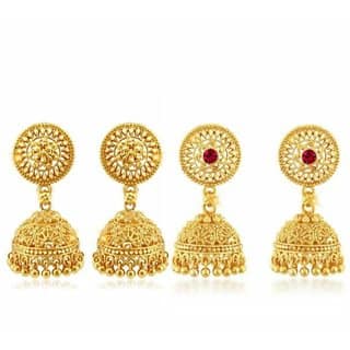 luv fashion Tradtional 1gm jumkhi gold n micron plated combo.