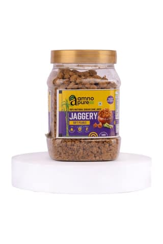 Jaggery Soft Pearls/Komal Moti- Natural Sugarcane Amno Pure -Pet Jar 500G Pack