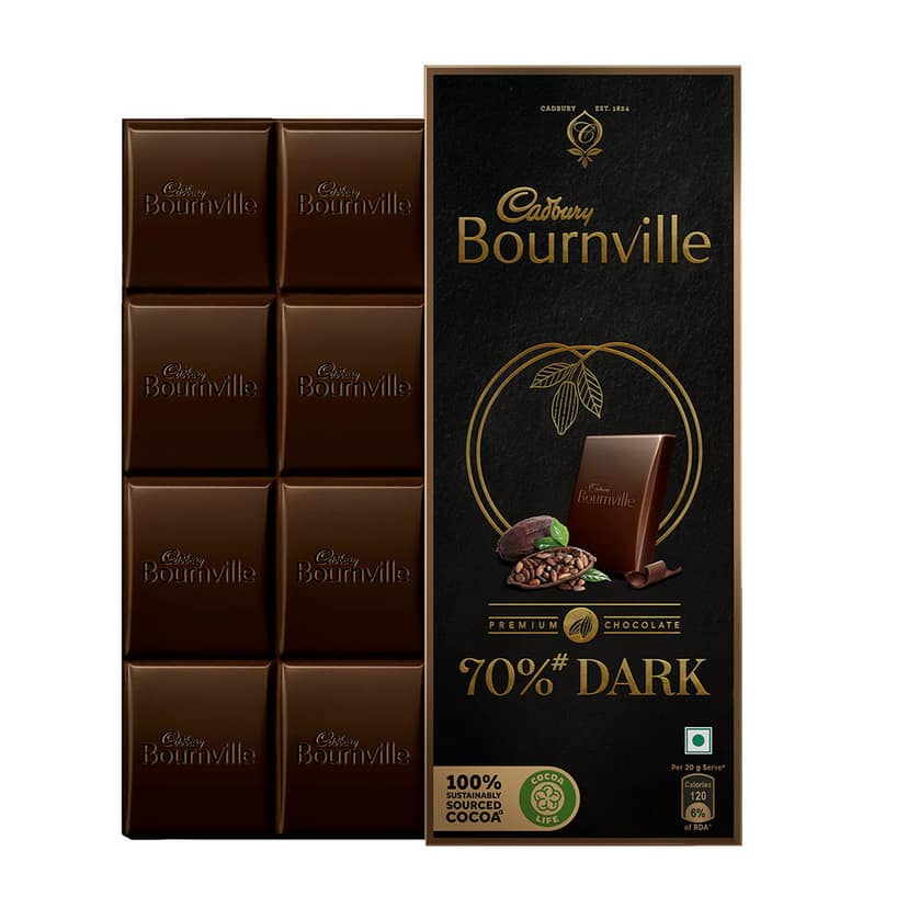Cadbury Bournville Rich Cocoa 70% Dark Chocolate Bar, 80 g