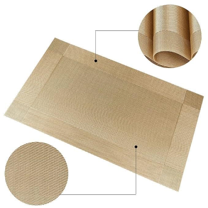 Placemats for Dining Table Set of 4, Washable PVC Place Mats, Heat Resistant Stain Proof Table Mats, Non-Slip Kitchen Table Placemats for Home, Kitchen, Party, Holiday, Wedding view 2