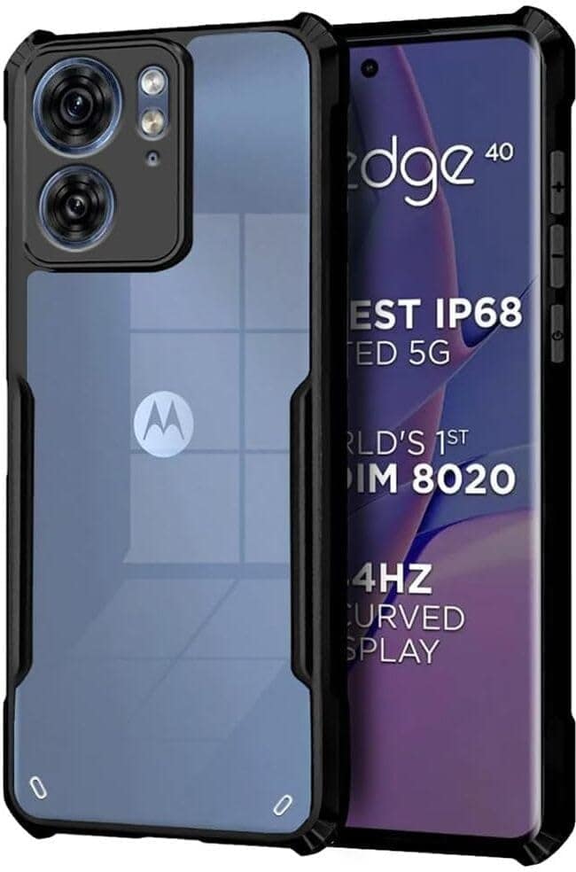 PLUGTECH Slim Shockproof Case | Matte Black Soft | Drop Protection | Precise Cutouts | Premium Mobile Cover for Moto EDGE40