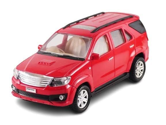 Toys Plastic Fortuner (SUV) Model Car, Off Road SUV Miniature Pull Back Plastic Toy (Red) view 2