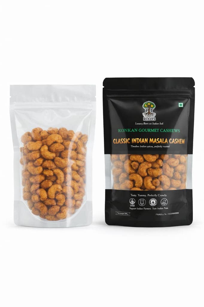 Maa Roots Classic Masala Cashews 200g | Traditional Indian Masala Flavoured Konkan Cashews | Premium Whole Kaju | Rich & Aromatic Snack view 4