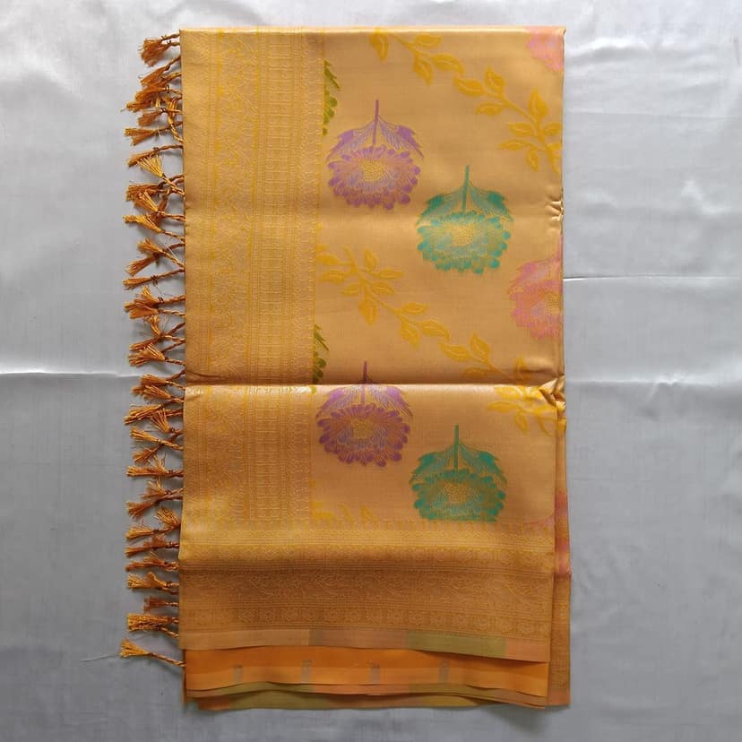 Meena Tissue Silk Cotton Saree with Blouse view 3