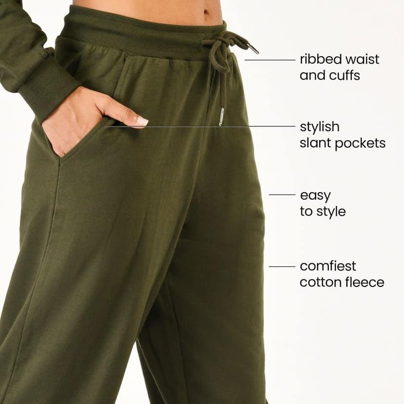 Get Cosy Joggers - Olive Green view 2