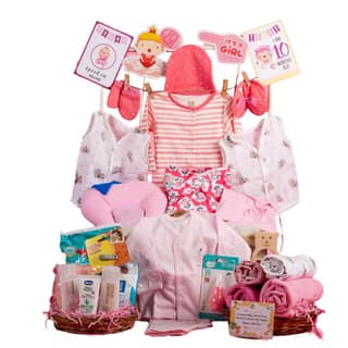 The Baby First Box Newborn Baby Essential Kit - 25 Items | Summer Kit (Girls)