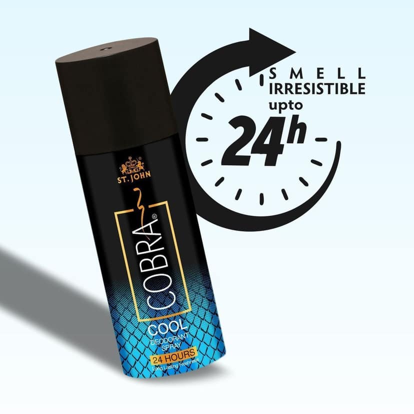 ST-JOHN Cobra Deodrant Cool 150 ml & Cobra Black Current 50ml Perfume Combo Gift Pack Perfume Body Spray - For Men & Women (200 ml, Pack of 2) view 4