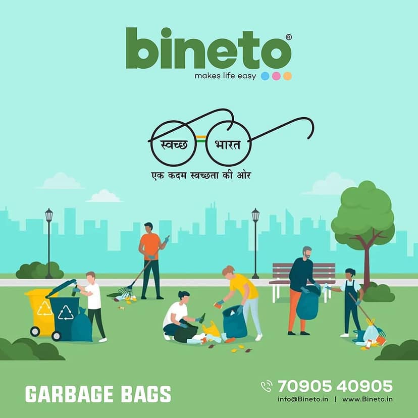 Bineto Oxo-Biodegradable Garbage Bag | 19 inch x 21 inch Medium Size | Ecofriendly Garbage Bag | 30 Bags in each roll | Earth & environment Safe garbage Bag | Sell price Rs. 18.00 to 49.00 ( Qunatity based) incl GST. view 7