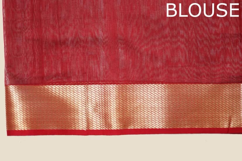 Vibrant Tussar Drop motif handloom Saree with Tassels view 5