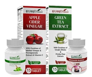 Swasth Arogya Weight Loss Combo || Burn Fat || Curb Appetite || Boost Health || Best Ayurvedic Combo - Pack of 1 Capsule & 1 Tablet Bottle & 2 Effervescent Tablet 2 Different Flavors.||