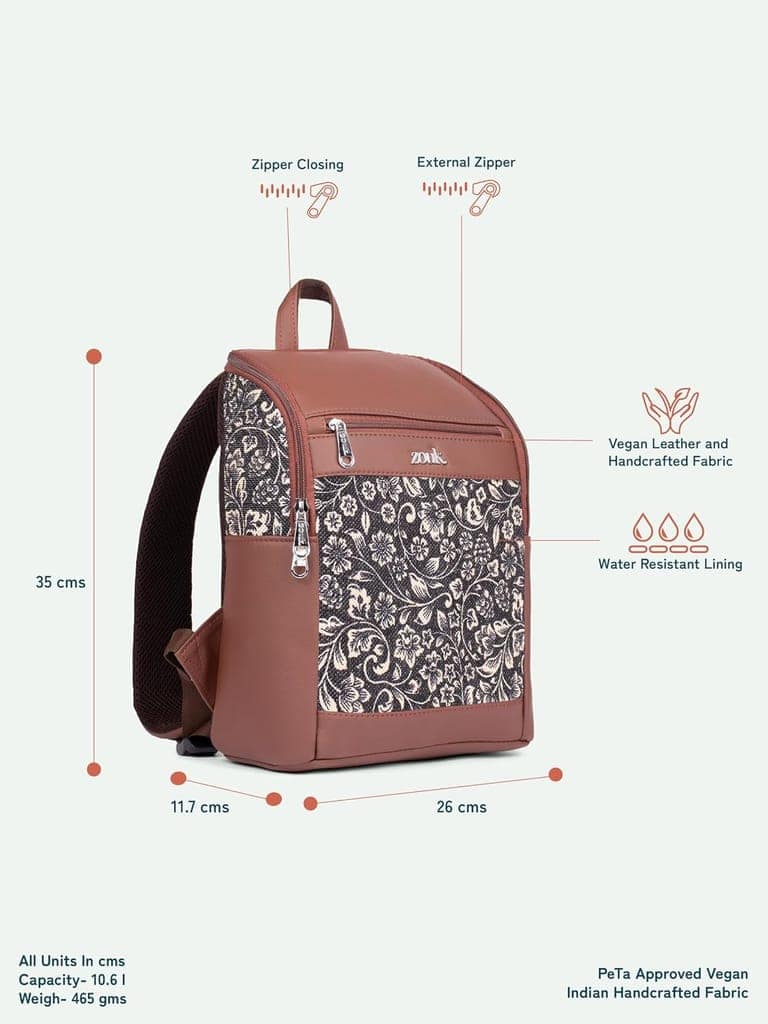Amalia Daypack |Padded Tablet Compartment | Adjustable Straps | Water-Resistant | Men and Women | Daily Use | Lightweight |Smart & Compact |Comfortable & Stylish view 3
