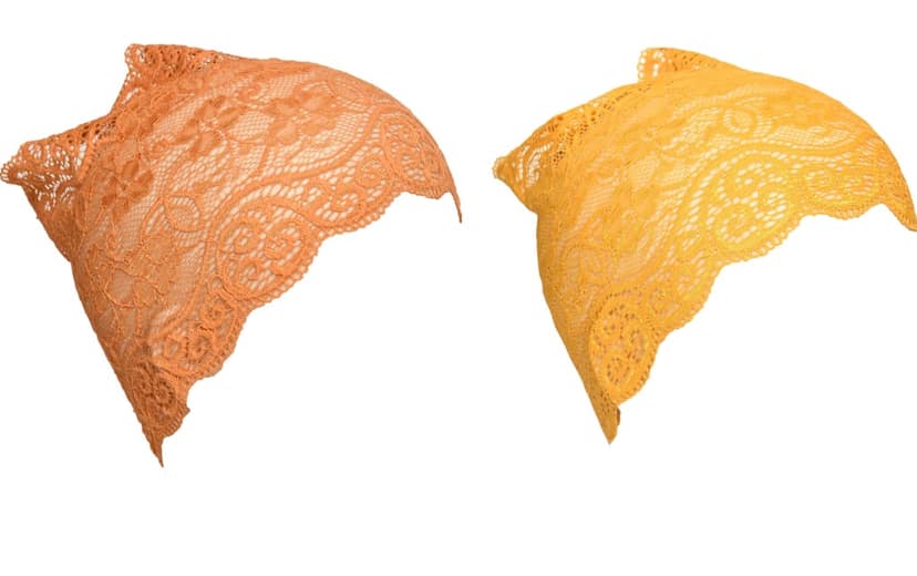 Girls and Womens Hijab Cap Hijab Headband, Under Hijab Scarf Orange and Yellow Naqab Head Scarf (2 pcs) view 2