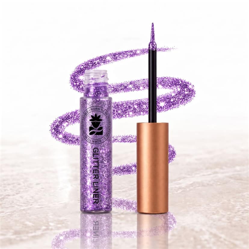 BOBI Glitter Eyeliner Purple | Diamond Sparkle Finish | Waterproof Long Wear | Quick Dry Smudge proof | Felt-Tip Precision | Cruelty-Free Paraben-Free-5ml view 5