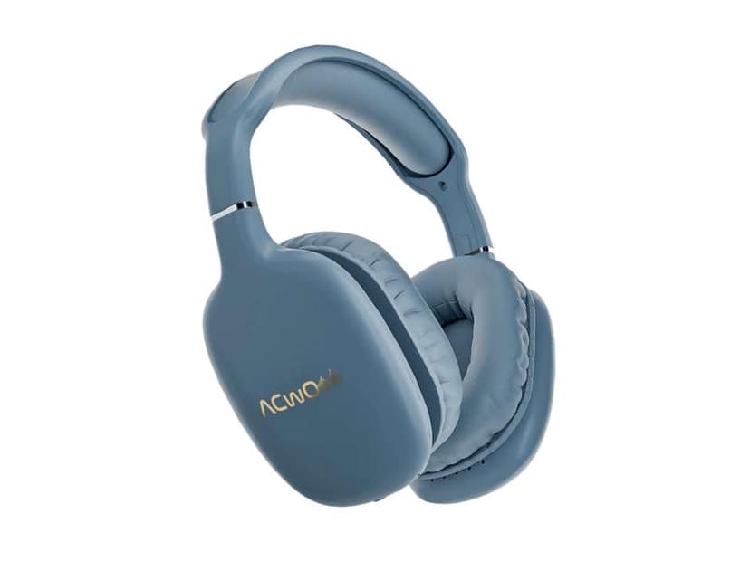 ACwO Twister 515 Wireless Over-Ear Headphones, X-Fidelity Acoustics, 40mm Bass BooMX Drivers, ANC 25dB, Dual EQ Modes, 65H Playtime, 45ms Low Latency - Steel-Blue