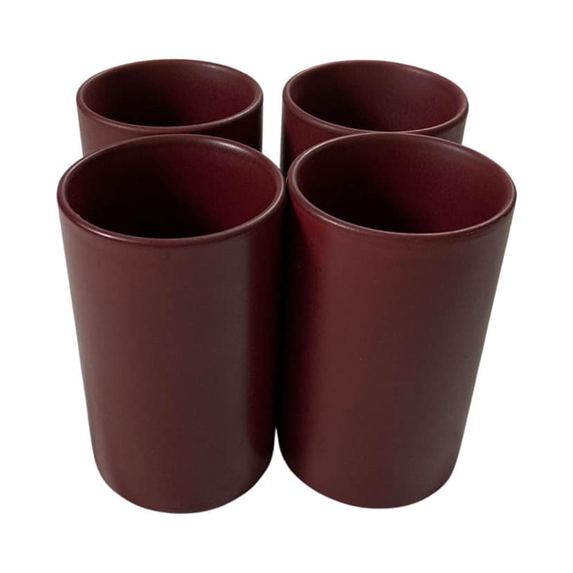 Ceramic Dining Chic Matte Maroon Ceramic Glasses Set of 4 view 2