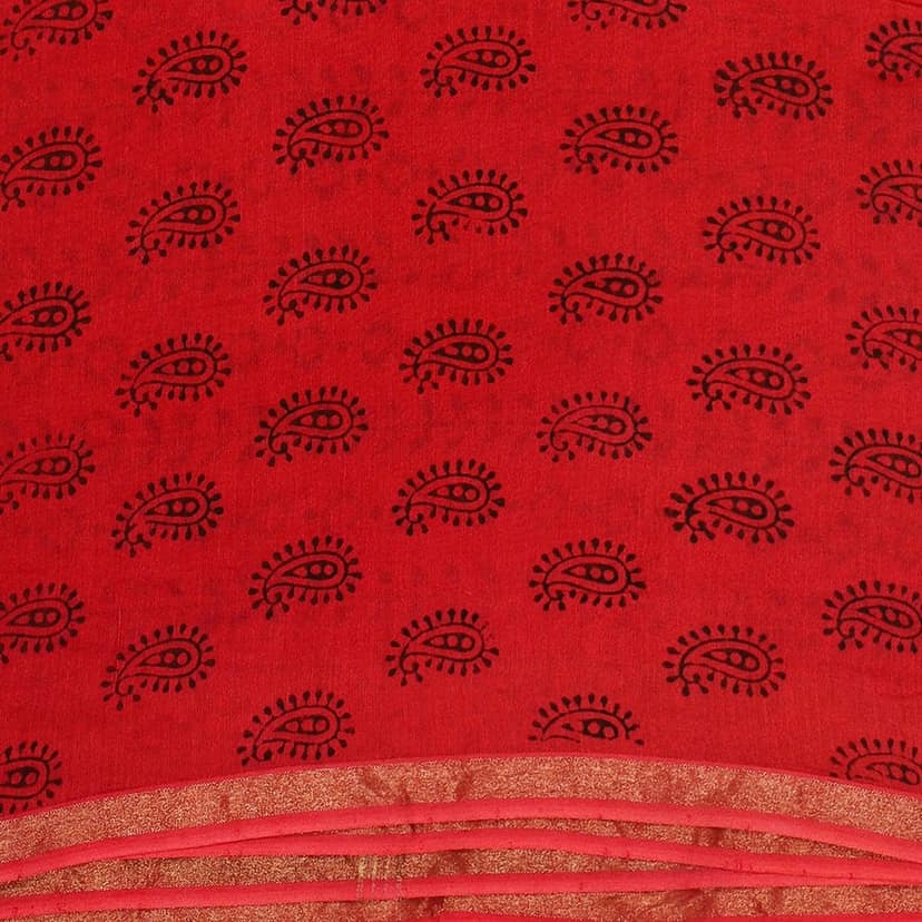 HANDLOOM CHANDERI 03 PCS BAGH PRINTED SUIT (SKU - 1RBS01260221 Suit 111) view 2