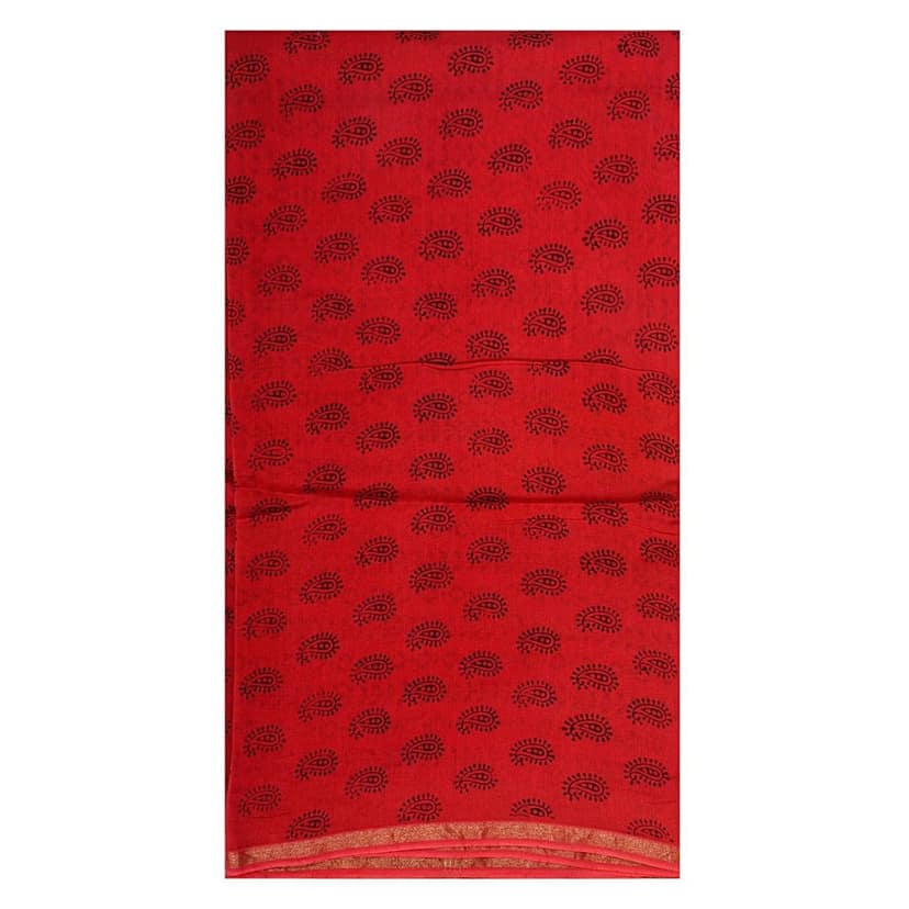 HANDLOOM CHANDERI 03 PCS BAGH PRINTED SUIT (SKU - 1RBS01260221 Suit 111) view 3