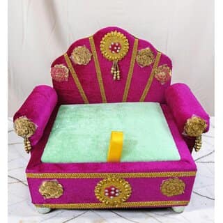 Velvet Plywood Singhasan / Couch for Deities (Small, Medium, Large)