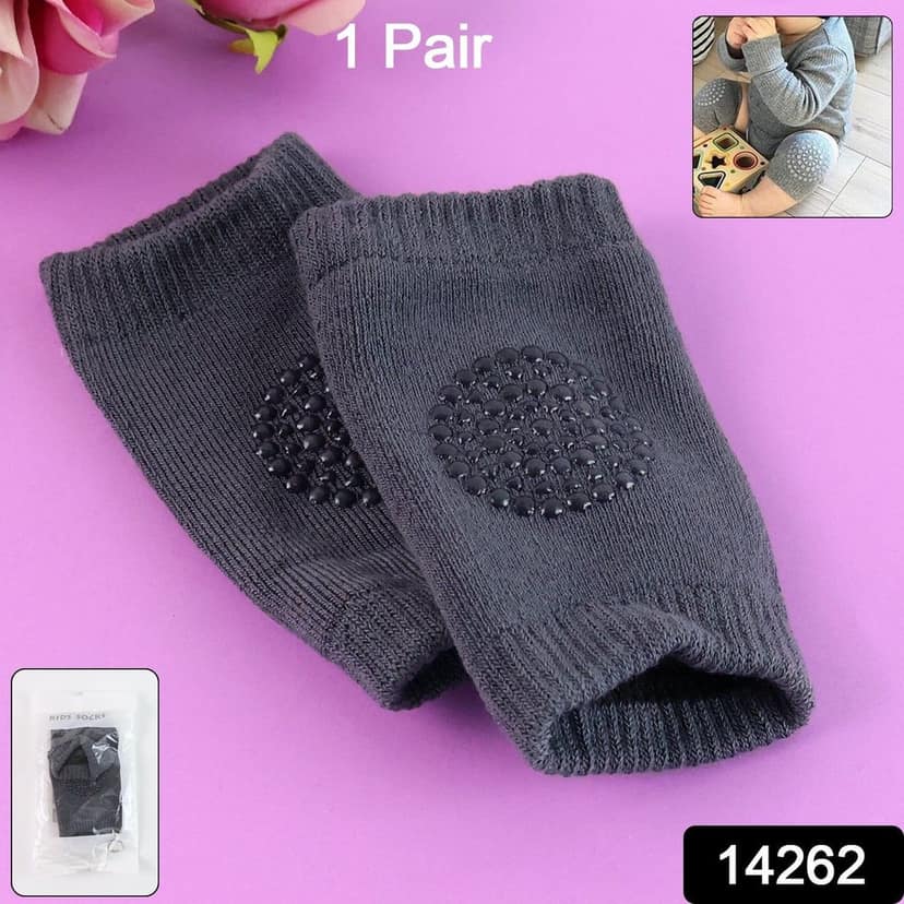 Dark Grey Toddler Wool Knit Leg Warmer (Knee Guard) view 2