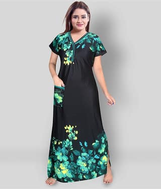 PURSA - Multicolor Satin Women's Nightwear Nighty & Night Gowns ( Pack of 1 )
