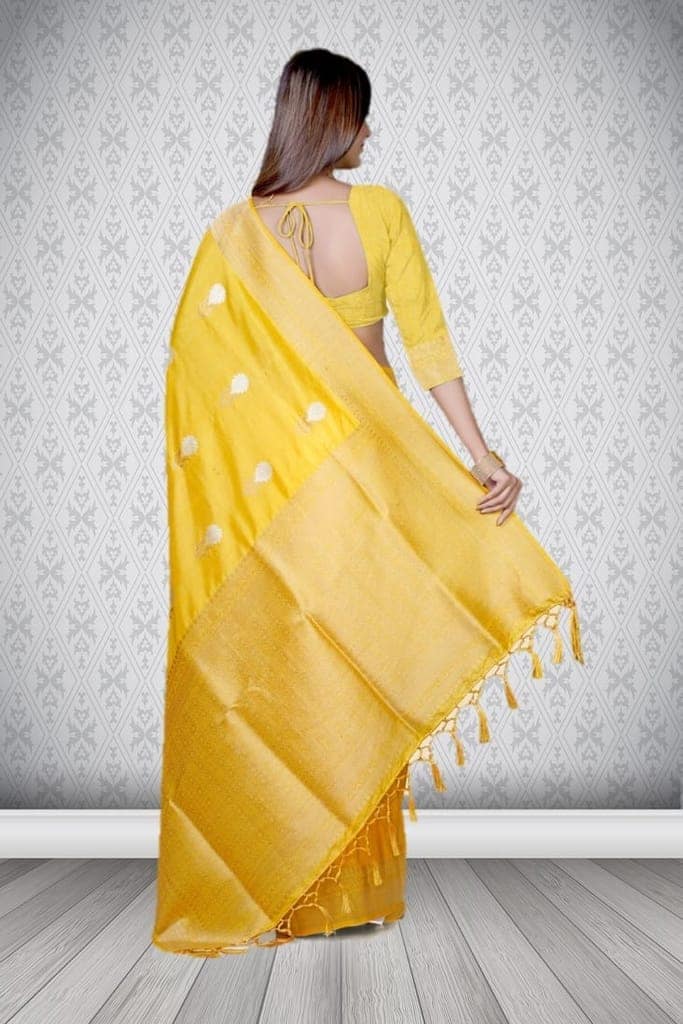 Yellow South Silk Saree view 2