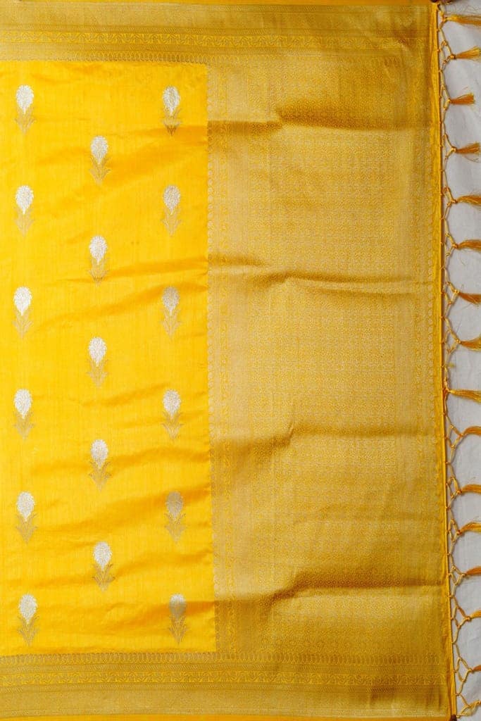 Yellow South Silk Saree view 5