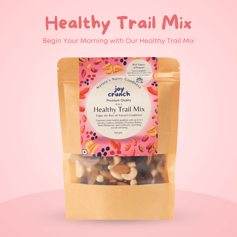 Joy Crunch Mixed Dry Fruits | Healthy Trail Mix 250g | 6 in 1 Nuts and Berries Mix | Premium Dry Fruits and Nuts | Containing Almonds, Cashew Nuts, Pistachios, Raisins, Blueberries & Cranberries view 2