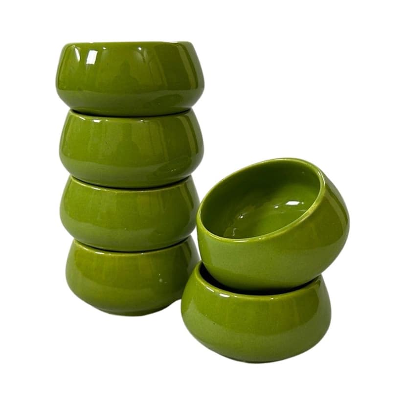 Ceramic Dining Glossy Green Ceramic 50ml Dip Bowls Set of 6 || Ketchup Bowls || Chutney Bowls view 2