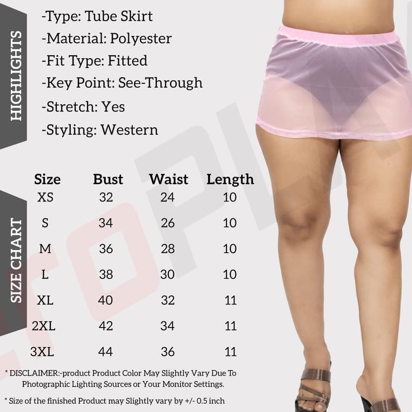 Pink Mini Mesh Tube Skirt Sheer Material Perfect for Beach or Date Night view 5
