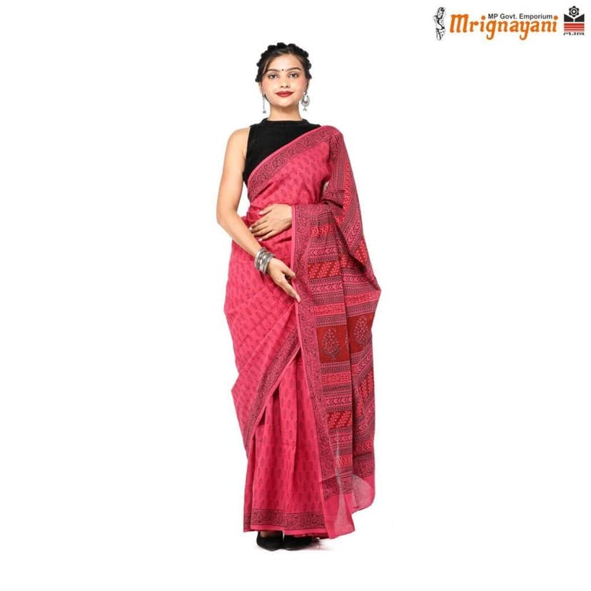 HANDLOOM COTTON SAREE WITH BLOUSE (SKU - 3I0103170522, SAREE-1127) view 2