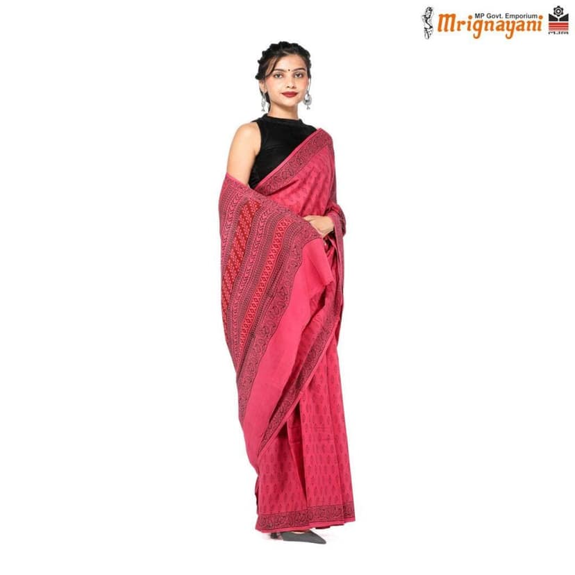 HANDLOOM COTTON SAREE WITH BLOUSE (SKU - 3I0103170522, SAREE-1127) view 3