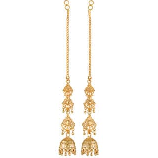 Vivastri Beautiful Gold Plated Kaan chain Earring stud Earring for Women and Girls [VIVA2713ERG]