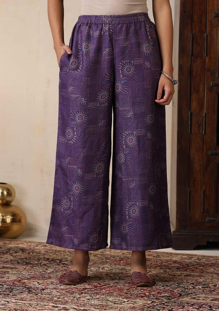 HOC Crafts Pashmina Printed Women's 2 PC Co-ord Set - Purple view 8
