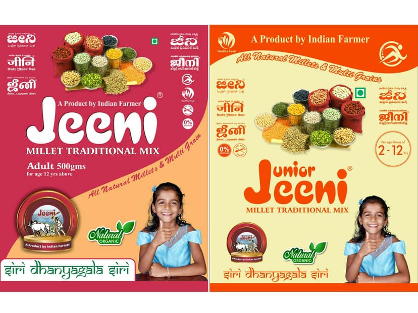 Jeeni Combo Pack of Junior Millet Traditional Mix (500 gms) and Double Filtered Organic and Natural Product (500 gms) for Infant & Adults (Pack of 2)