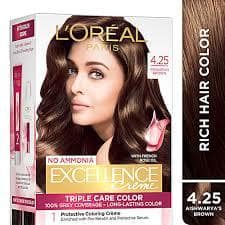 Loreal Paris Excellence Creme Hair Colour, 72 Ml + 100 G 4.25 Aishwarya's Brown