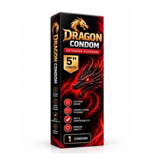 Dragon Condom – 5 Inch Textured Personal Protection