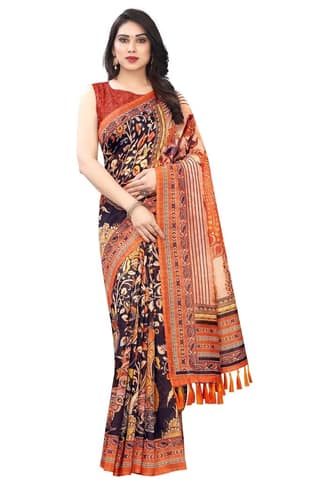 Silk Zone Women's Chanderi Cotton Saree With Blouse Piece