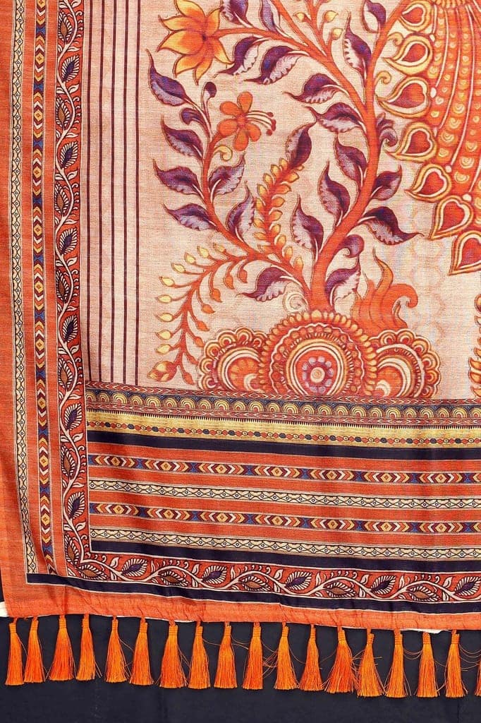 Silk Zone Women's Chanderi Cotton Saree With Blouse Piece view 5