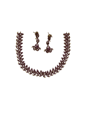 Buy Indian Traditional Gold Plated Ruby Stone Necklace Set Online at Best Price