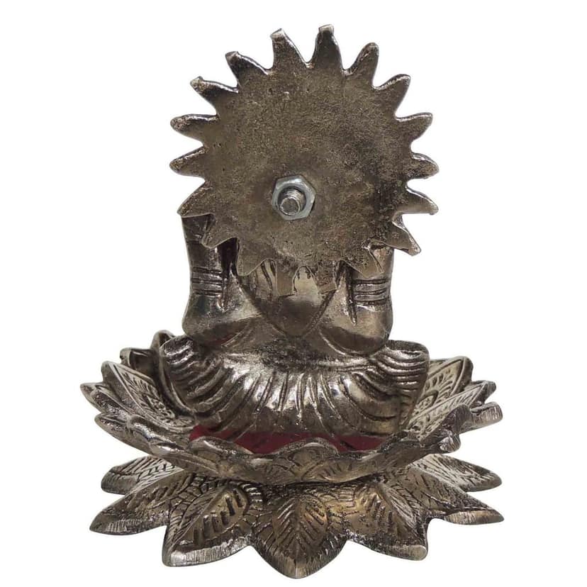 Aluminium Showpiece Lotus LG Silver Pair Statue (ASMAS156 S) view 2