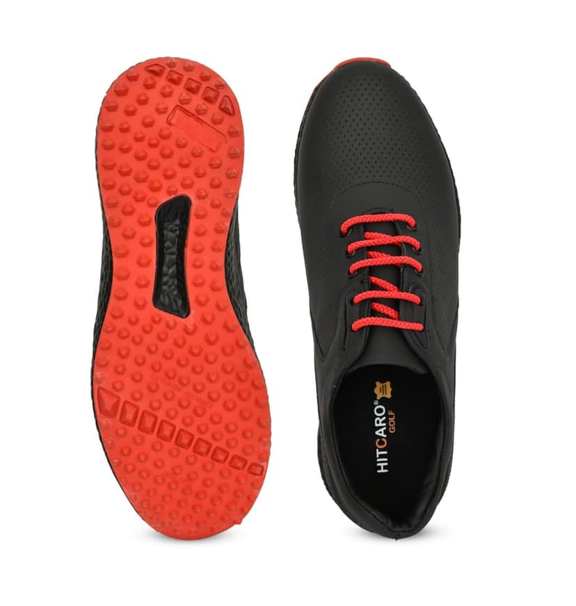 HITCARO Men's Proffessional Leather Golf Shoes | Lace-Up | Waterproof | Comfortable | Breathable view 5