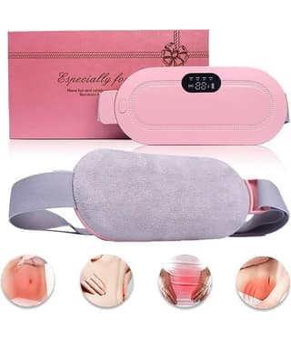 Shopeleven Period Cramp Relief Massager With 6 Modes Heating Pad For Back Pain, Crampfree-Period Cramp Relief Heater And Massager, Works As Periods Pain Relief Products, Rose