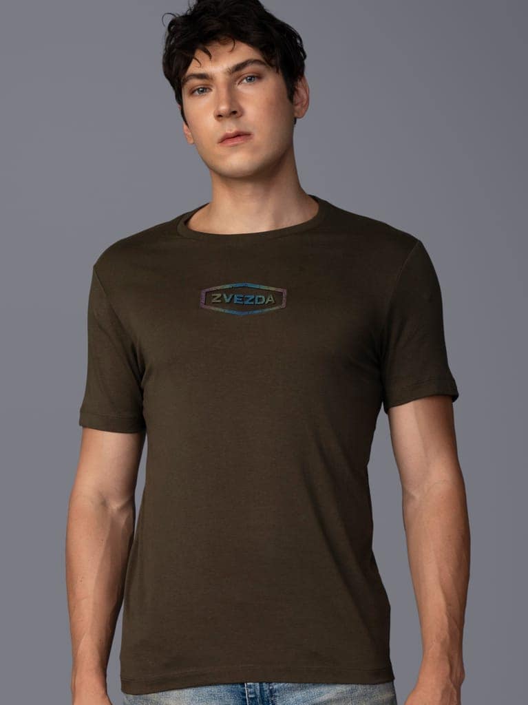 Men’s Trendy Pure Cotton European Fit Branded T-Shirt for Men-Dark Green