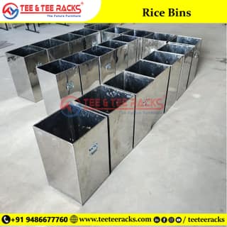 Rice Stainless Steel Storage Bin - 75 Kg Capacity
