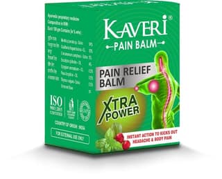 Kaveri Pain Relief Balm Ayurvedic xtra power balm for effective relief from headache and body pain,sprain and cold (pack of 10, 8gm each)